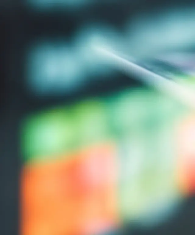 Unscharfe Finanzcharts mit bunten Kursanzeigen und Tablet‑Bedienung.