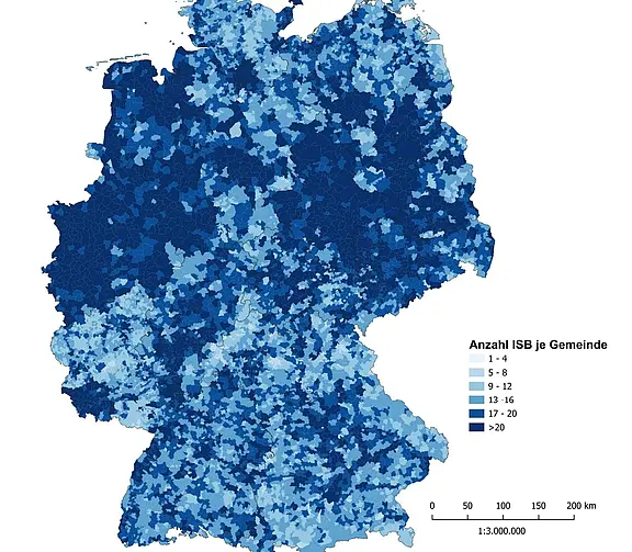 Übersichtskarte der TöB‑Strukturen mit farbigen Bereichen und Symbolen. Visualisierung für Leitungs‑, Infrastruktur‑ und Zuständigkeitsdaten.